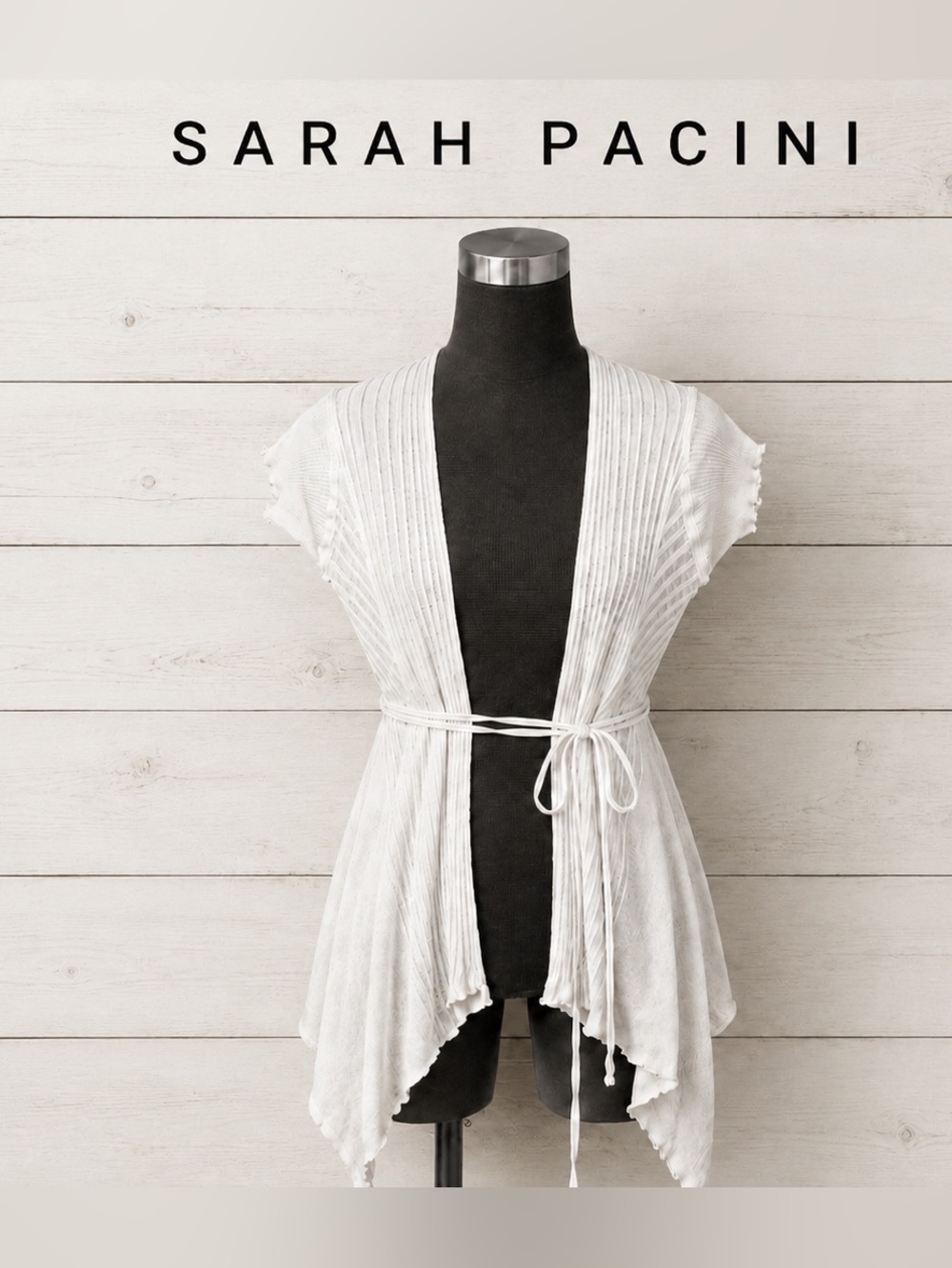 Sarah Pacini Asymmetrical Cardigan – White – Estimated Size S/M